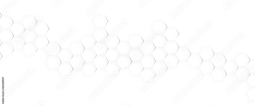 Poster modern hexagon vector illustration, honeycomb background with glowing hexagon geometric lines.
