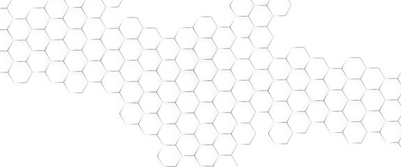 Modern hexagon vector illustration, honeycomb background with glowing hexagon geometric lines.