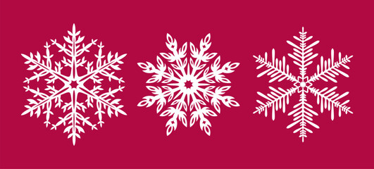 Beautiful snowflakes templates for laser cutting. Set of Christmas decorations. - obrazy, fototapety, plakaty