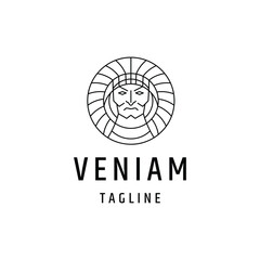 Native indian apache logo icon design template