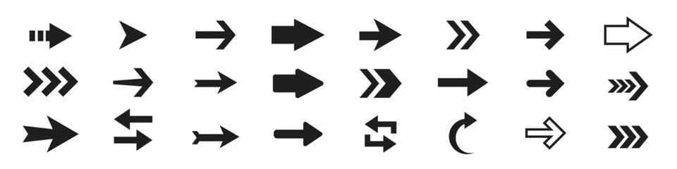 Set of arrows. Arrow icon collection flat vector 