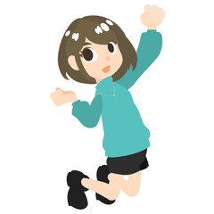 girl with a fist pump