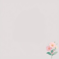 The flower minimalist background. A Generative AI Digital Illustration.