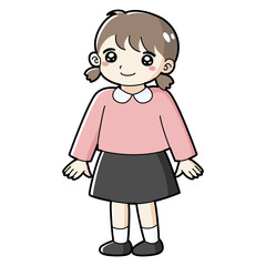 笑顔の女の子のイラスト