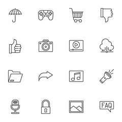 User Interface line icons set