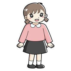 笑顔の女の子のイラスト