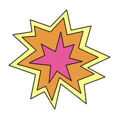 Groovy 60 Sticker Set _ Rainbow Star Explode