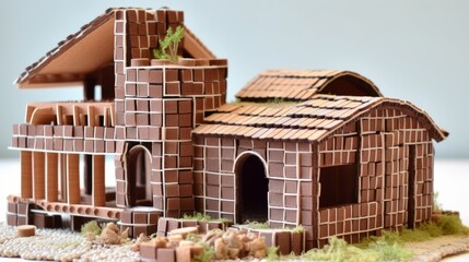 Eco Bricks: Recycled materials forming building blocks, advocating for sustainable construction