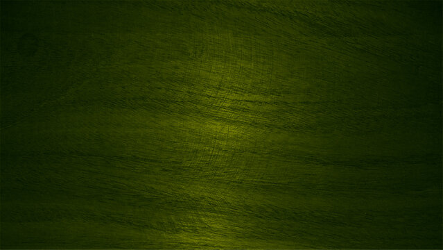 Dark green wood texture and surface background. Green wood image with center light effect.