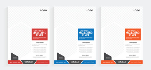Corporate agency a4 size flyer design set, business marketing editable flyer design, new company industry a4size minimal color flyer, customizable vector handout, paper sheet, and cover flier