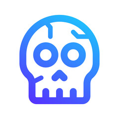 skull gradient line icon