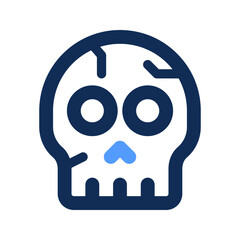 skull outline color icon