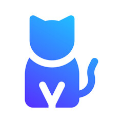 black cat gradient fill icon