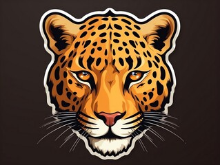 Obraz premium Sticker of a leopard for t shirt design vector illustration with isolated background generative ai