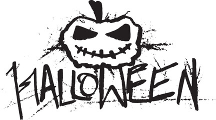 Halloween Illustration in Black Vector