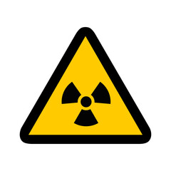 Fototapeta premium nucléaire triangle jaune panneau signalisation danger