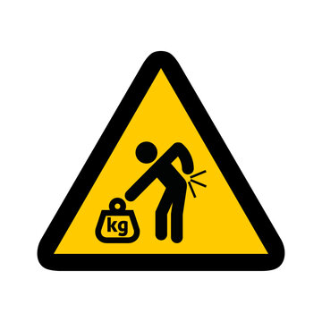 danger poid charge dos triangle jaune panneau signalisation danger