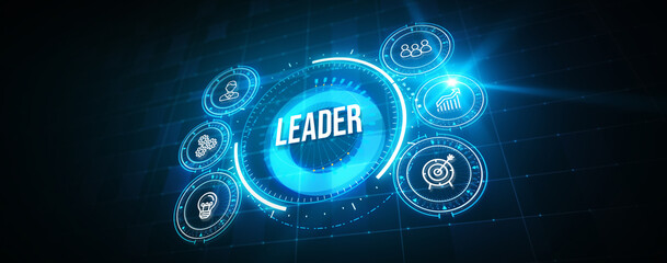 Successful team leader.  Business leadership concepts. A successful team leader is a manager market leader. 3d illustration