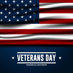 Happy Veterans Day United States of America background vector illustration
