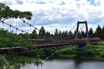 吊り橋　広島　備北丘陵公園　国営備北丘陵公園