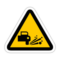 projection route triangle jaune panneau signalisation danger relief