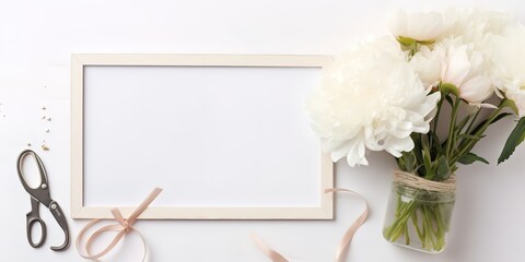 a frame with flowers