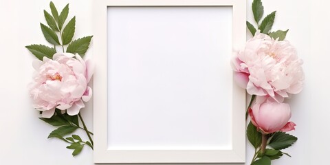 a frame with flowers