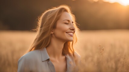 portrait of a woman in field