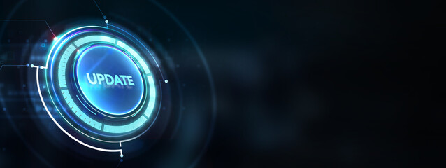 Business, Technology, Internet and network concept. Update software computer program upgrade. 3d illustration