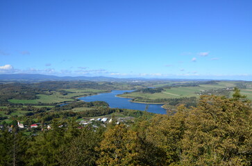 Fototapeta na wymiar view of the beautiful Czech Jeseniky mountains, sunny autumn day