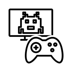 Black line icon for Video game