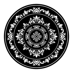 ornament circular mandala black and white ornamental vector