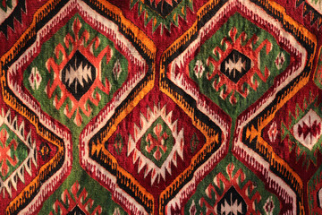 decorative, hand-woven wool Anatolian rug