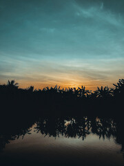 sunset over the lake