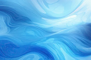 Poster Abstract swirling azure patterns resembling ocean currents. Fluid art and nature's inspiration. © Postproduction