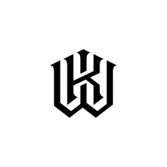 Initial Letter W K, monogram logo Sign Symbol design