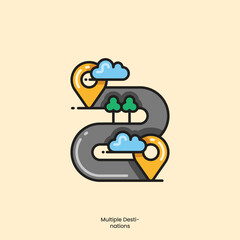 vector realistic road shapes illustration set