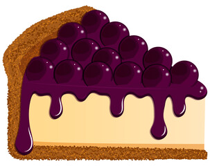 Blueberry Cheesecake Slice with Crust 