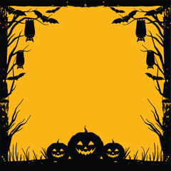 Scary Silhouette Halloween Frame Background