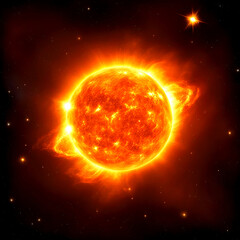 Obraz premium sun in space, close photo of sun, space, Solar system, Solar Energy 