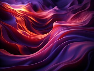 Obraz premium Flowing fabrics abstract background in deep purple color generative ai