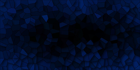 Obraz premium Dark blue and white Broken-Stained Glass Background with white lines Voronoi diagram background Seamless pattern with 3d shapes vector Vintage Illustration background. Geometric Retro tiles pattern