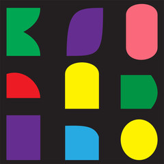 Abstract geometric shapes on black background. Vector illustration