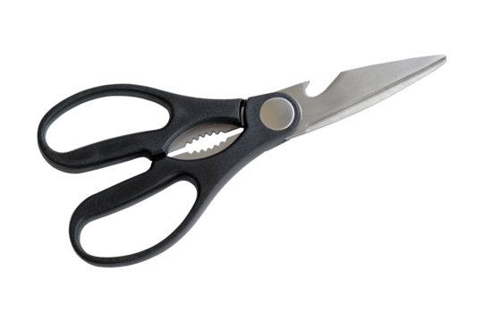 Kitchen scissors isolated on transparent background