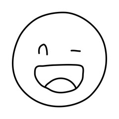 Obraz premium cheers of emoji character doodle icon