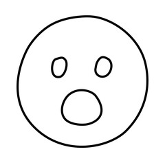 shocked of emoji character doodle icon
