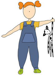 Toddler holding a cuddly toy