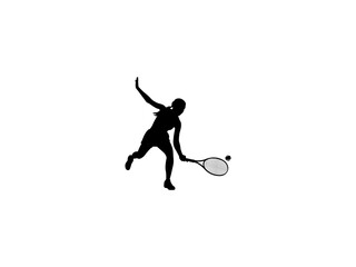 Female Tennis Player Silhouette Vector