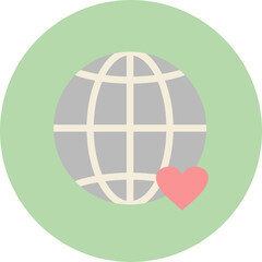 Earth love icon