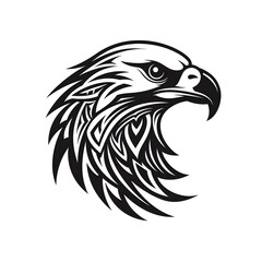 Obraz premium Eagle head tribal tattoo design dark art illustration&nbsp;isolated on white background